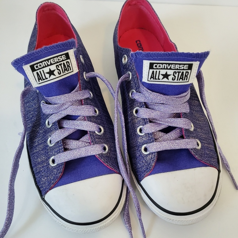 Purple Sparkle Converse like new SZ8